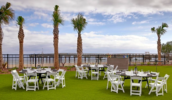 St Augustine Beach and Wedding Reception outside at Embassy Suites