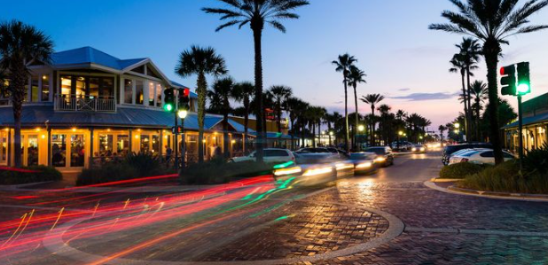 Night time photo of Beaches Town Center