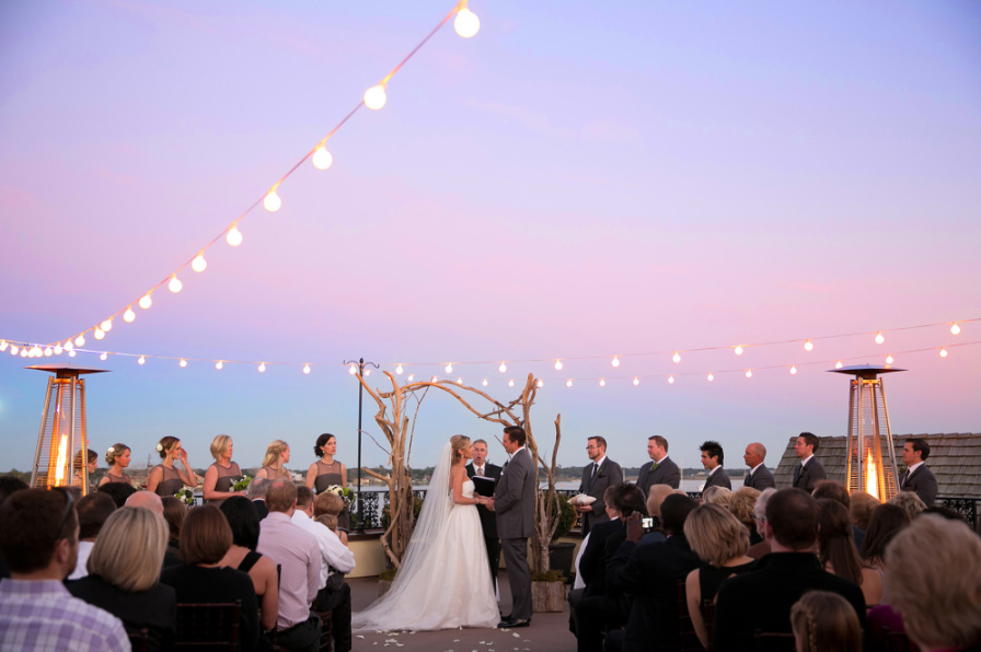 The White Room Rooftop Wedding Ceremony St Augustin Fl